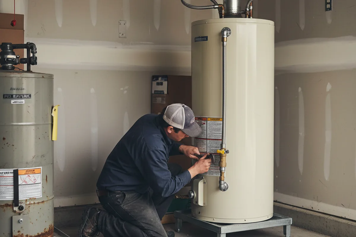 Water heater and shutoff valve replacement in Germantown